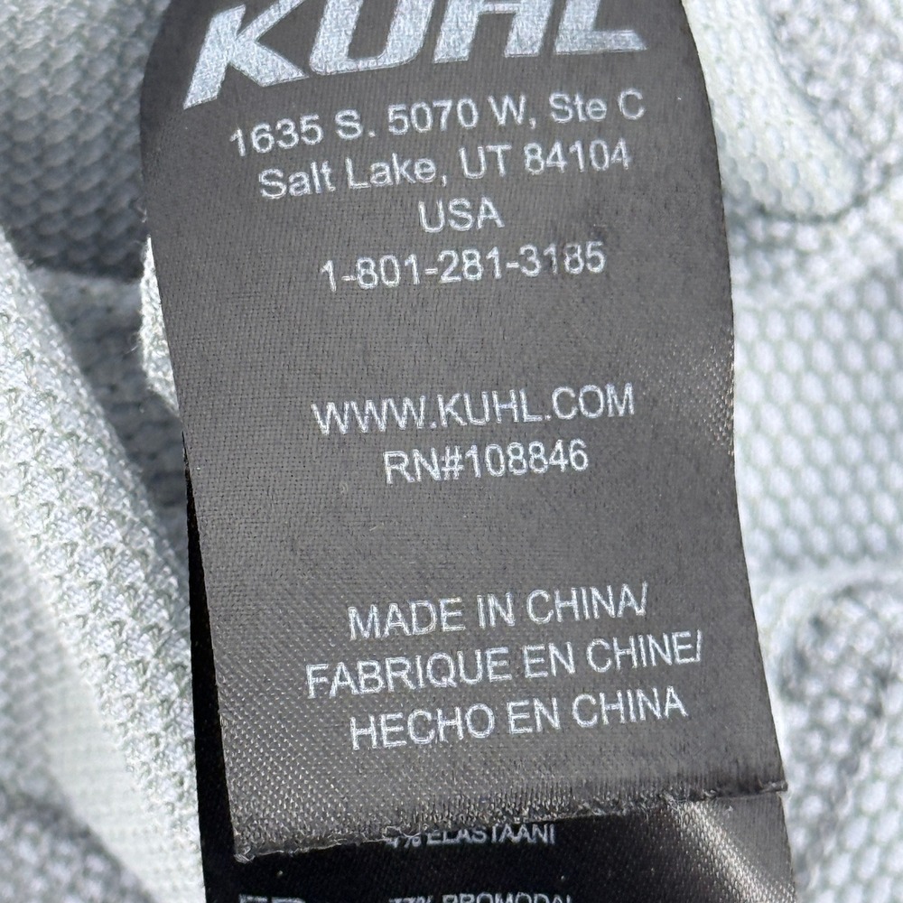 Kuhl Polo Shirt Mens Size L Gray Textured Short Sleeve Dual Chest Pockets - Picture 12 of 14
